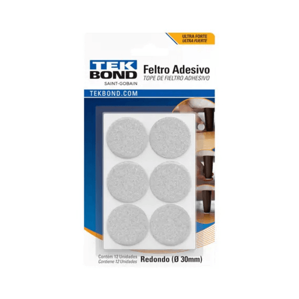 Feltro Adesivo Protetor De Pé Mesa Sofá Cadeira 30mm Tek Bond