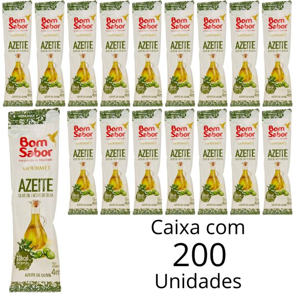 Sachê de Azeite de Oliva Bom Sabor 4ml Caixa Com 200 Unidades