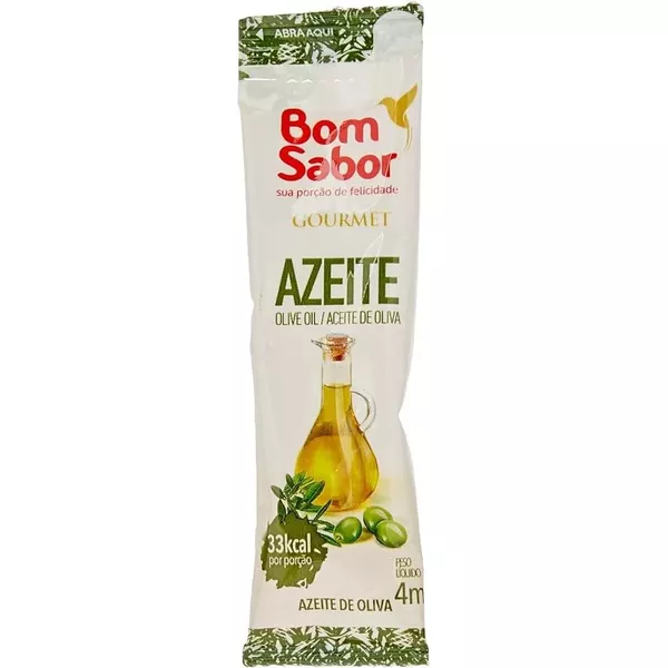 Azeite De Oliva Bom Sabor Em Sachê 4ml Para Saladas Kits De 200, 100, 66 e 50 Unidades