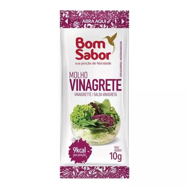 Molho Vinagrete Bom Sabor Para Salada Legumes Sache 4ml Kits De 200, 100, 66 e 50 Unidades