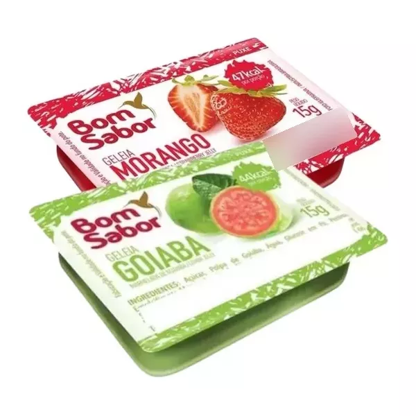 Geleia Sabor Goiaba e Morango Bom Sabor Em Blister 15g Kits De 144, 72, 48 e 36 Unidades