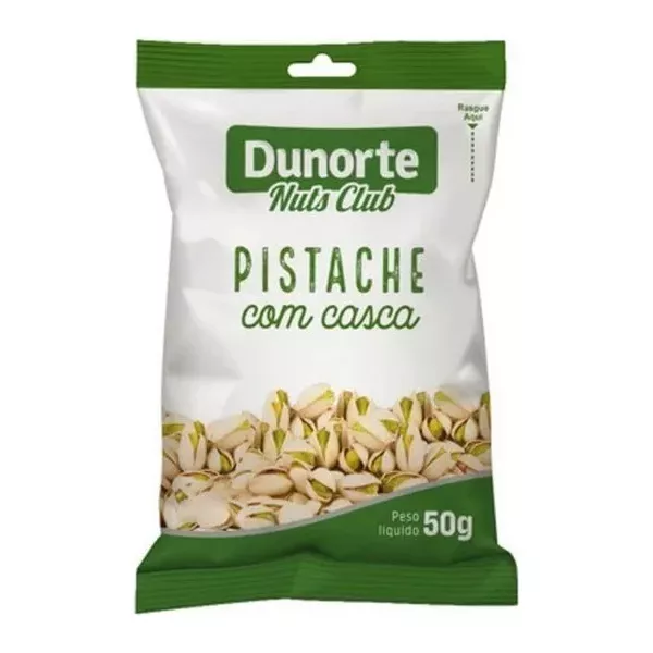 Pistache Torrado E Salgado Com Casca Dunorte Pacote 50g Kits De 60, 30, 20, 15 Unidades