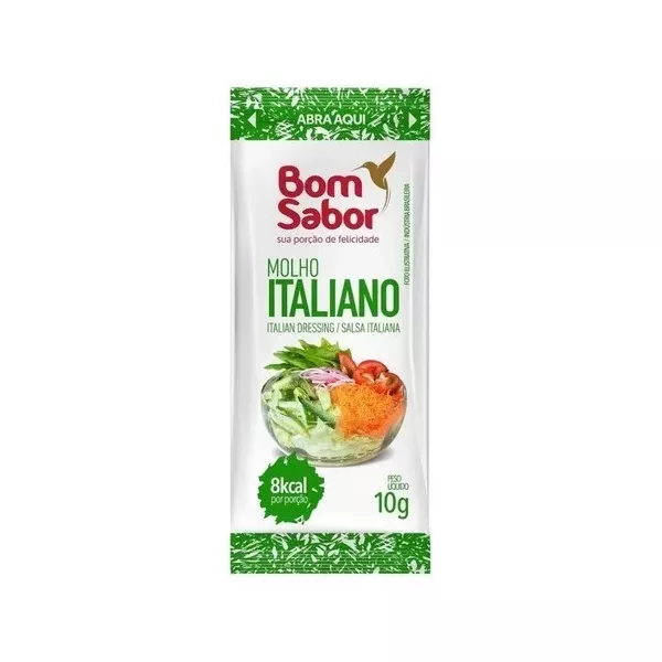 Molho Italiano Bom Sabor Para Salada Em Sachê 10g Kits De 200, 100, 66 e 50 Unidades