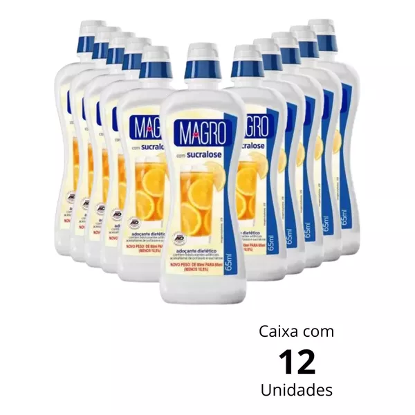 Adoçante Magro Sucralose Lowçucar 65ml Caixa Com 12 Unidades