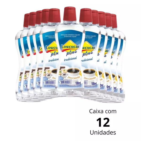 Adoçante Líquido Tradicional Lowçucar 100ml - Caixa Com 12Un