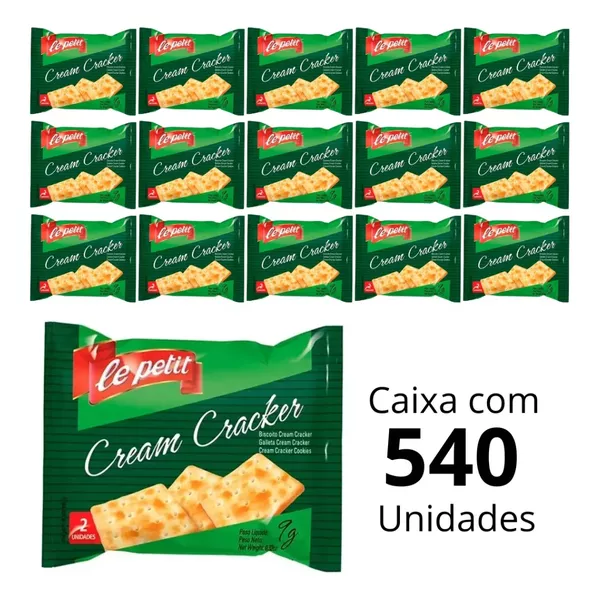 Kit 3 Caixas De Biscoito Cream Cracker Le Petit Em Sachês De 9g 540 Unidades