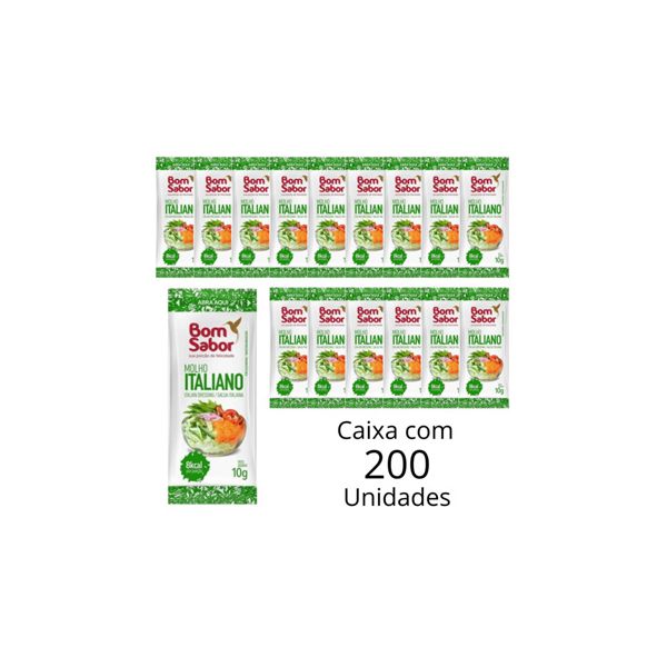 Molho Italiano Bom Sabor Para Salada Sachê De 10g Caixa Com 200 Sachês