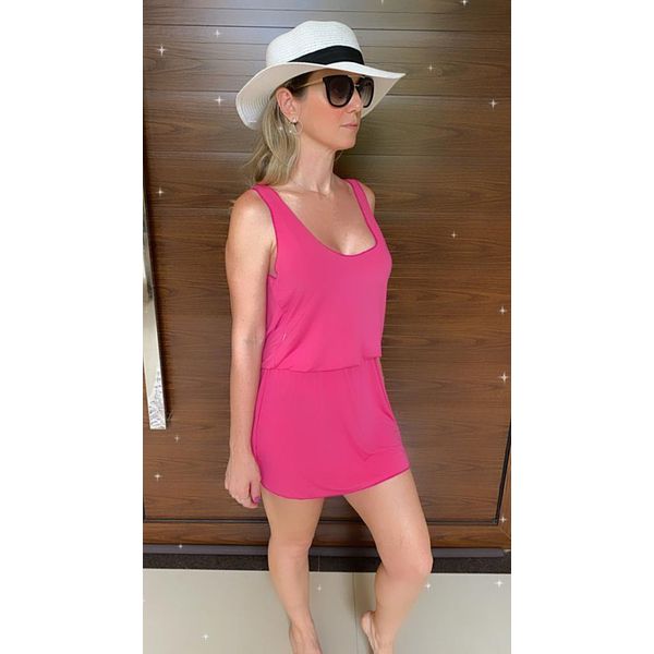 Saída Vestido com Decote nas Costas Pink