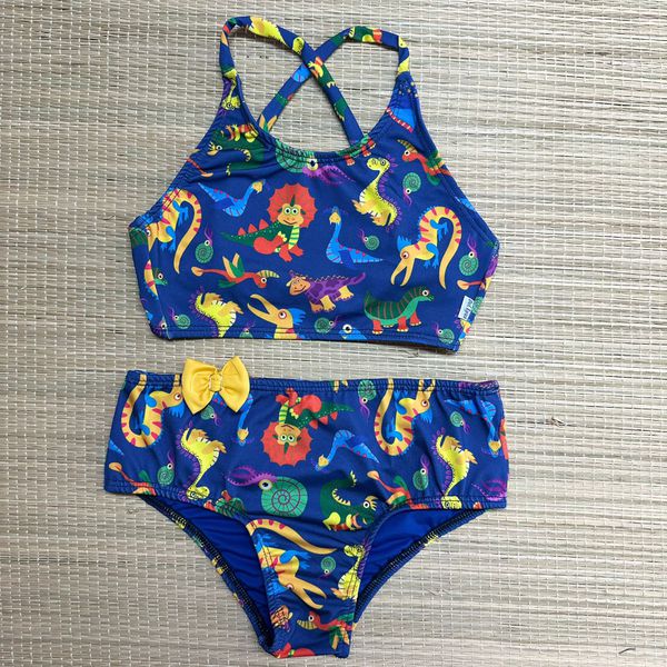 Biquíni Cropped Infantil Dino 