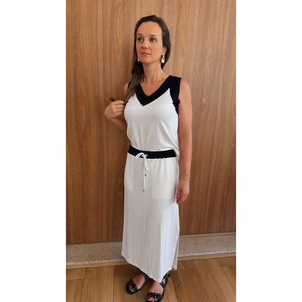 Conjunto Ana Bicolor Off White e Preto 