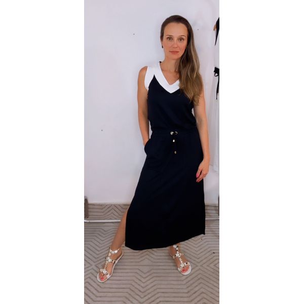 Conjunto Ana Bicolor Preto e Off White