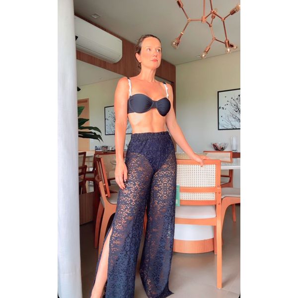 Calça Macramê Isa Preta