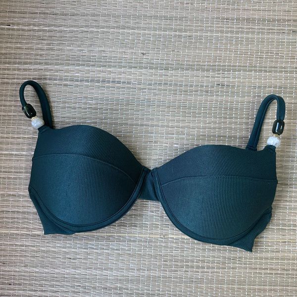 Top Meia Taça com alça com detalhes Botânico