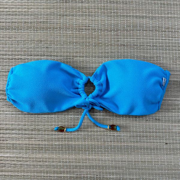 Top Tomara que Caia Azul Turquesa Textura 