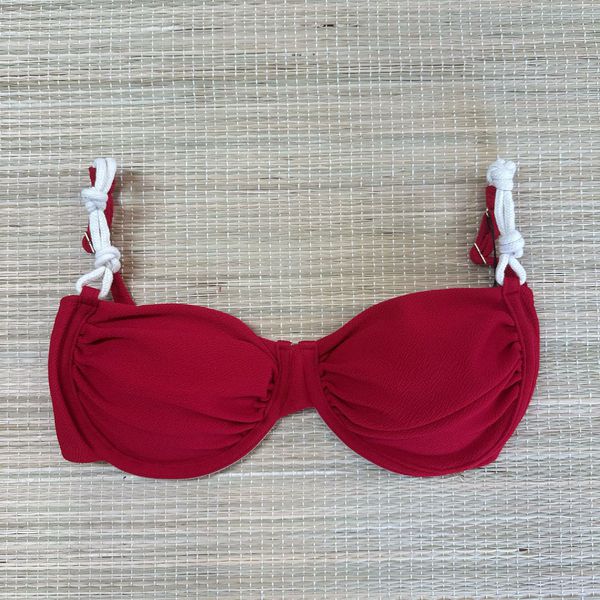 Top Meia Taça Verona Vermelho Textura