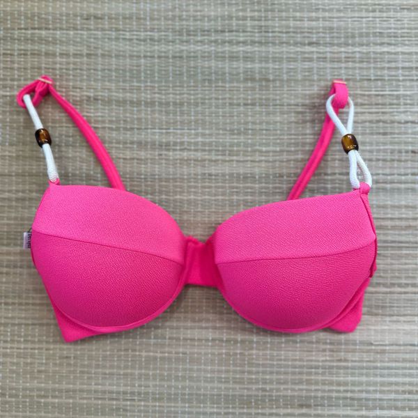 Top Meia Taça com detalhes Pink Textura