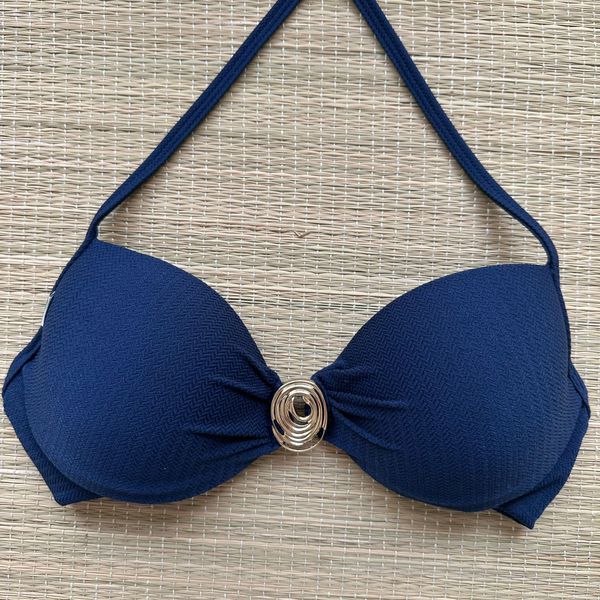 Top Meia Taça frente única Navy