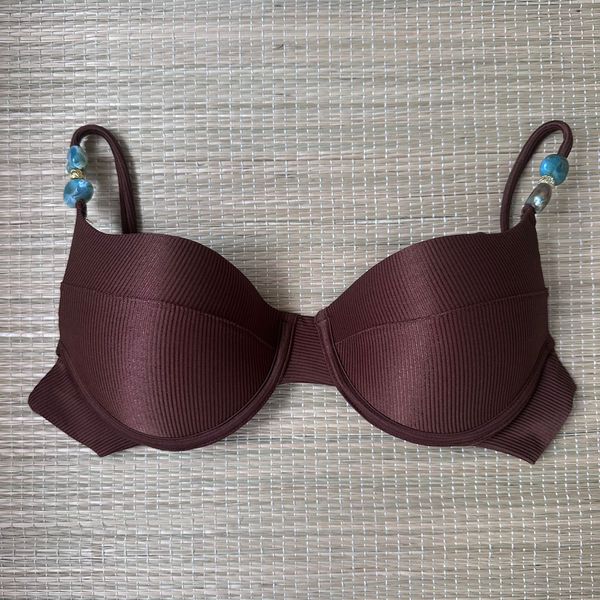 Top Meia Taça com alça com detalhes Cappuccino