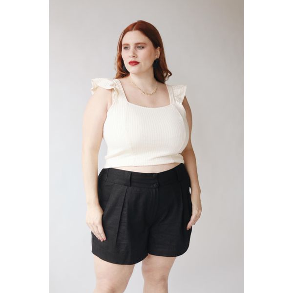 Top Babadinho Tricot Creme - Plus Size