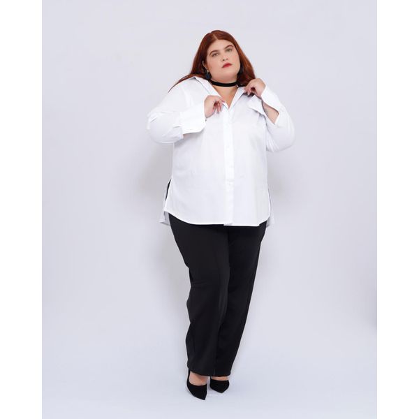 Camisa Social Algodão Branca - Plus Size