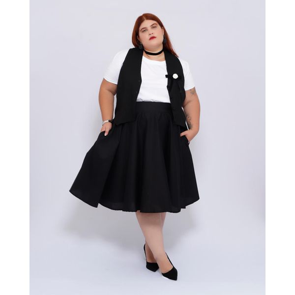 Colete preto sale plus size