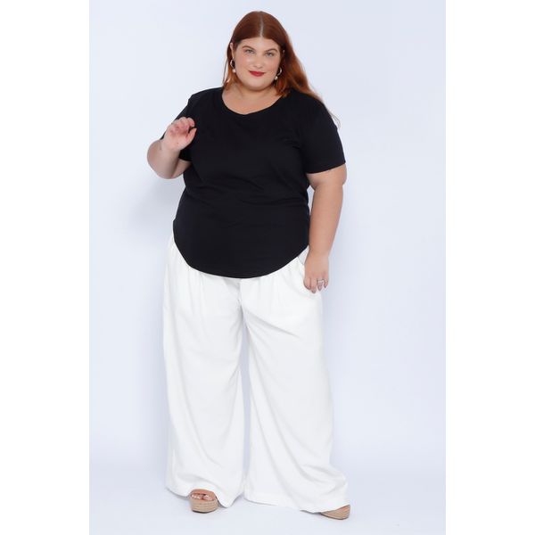 Blusa Malha Algodão Pima Preta - Plus Size