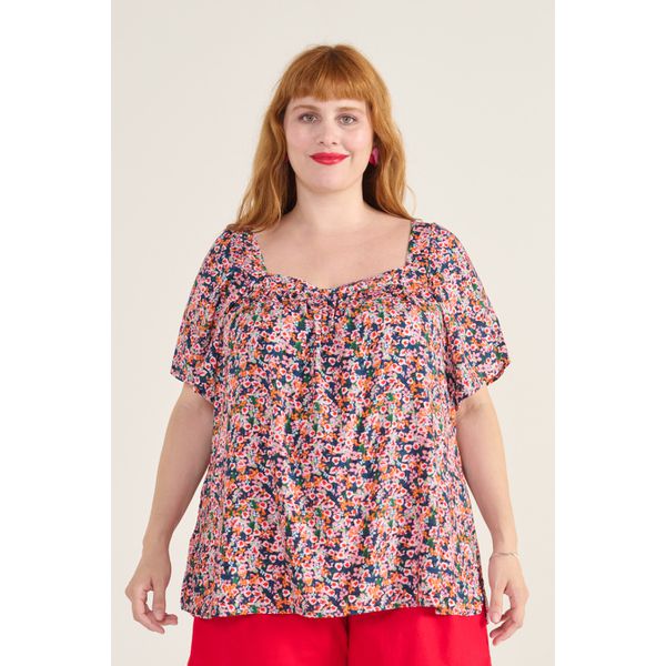 Blusa Bata Viscose Estampa Liberty - Plus Size