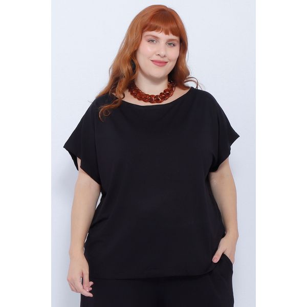 Blusa Malha Preta - Plus Size