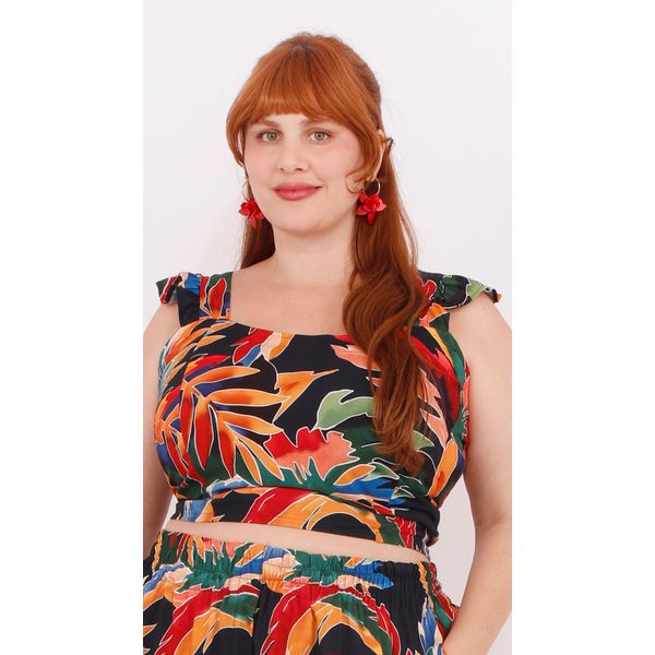 Top Babadinho Viscose Marinho Color - Plus Size