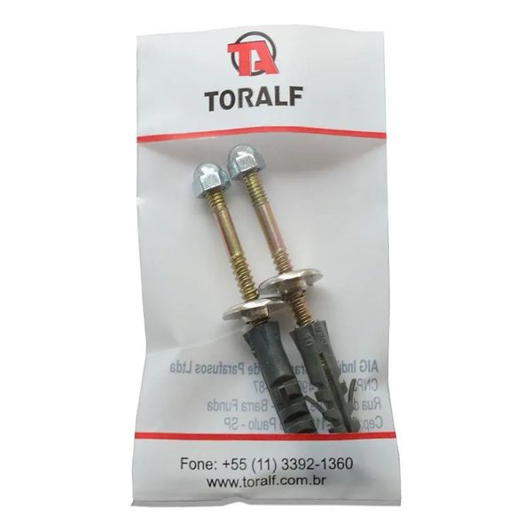 PARAFUSO LATONADO BACIA E LAVATORIO COM 02 UNIDADE BUCHA 08MM