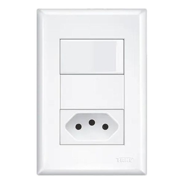 INTERRUPTOR SIMPLES + TOMADA PADRÃO 2P + T 10A 