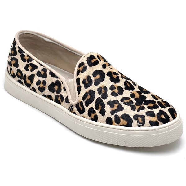 Tênis Feminino Slip On Pelo Leopardo