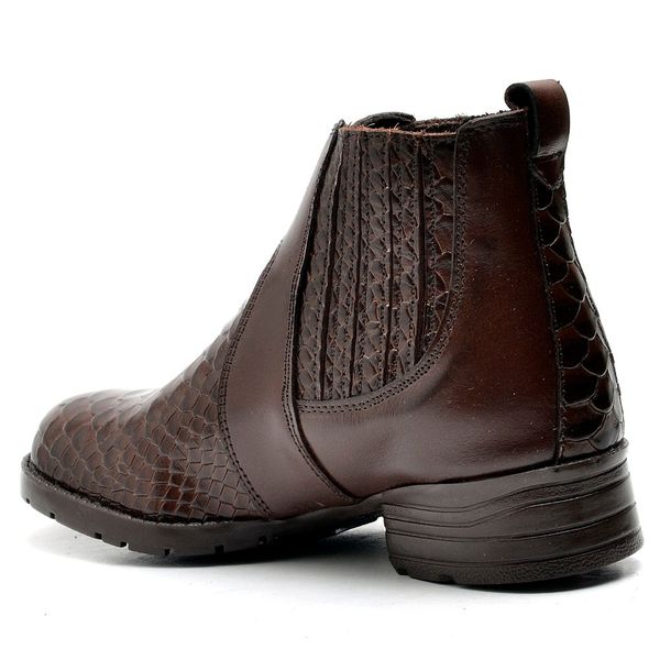 Bota Masculina Infantil em Couro legitimo Caf KRN SHOES