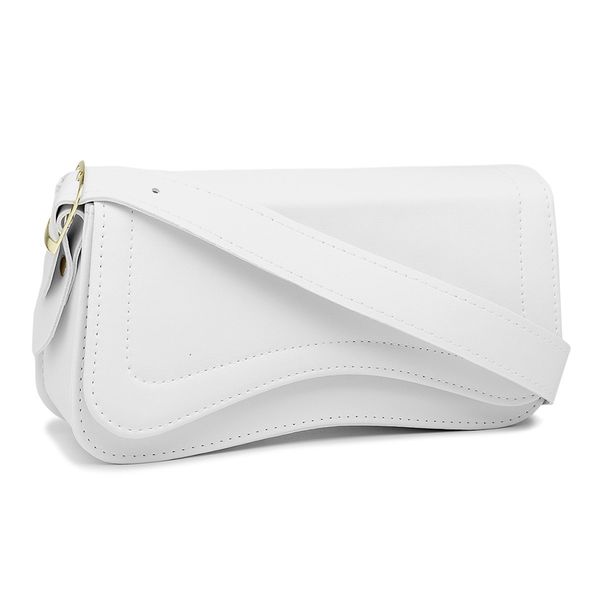 Bolsa Feminina Baguete Ombro Média Branca