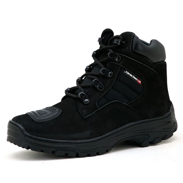 Bota Adventure estilo Trekking Couro Nobuck Legítimo Preto