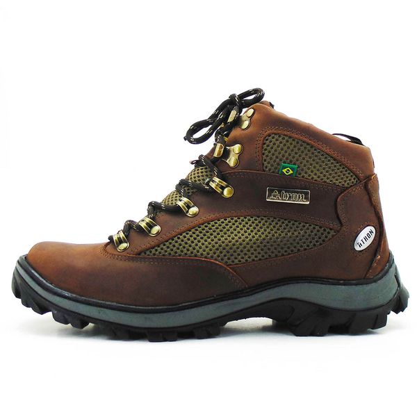 Bota Adventure estilo Trekking Couro Nobuck Leg timo Caf KRN