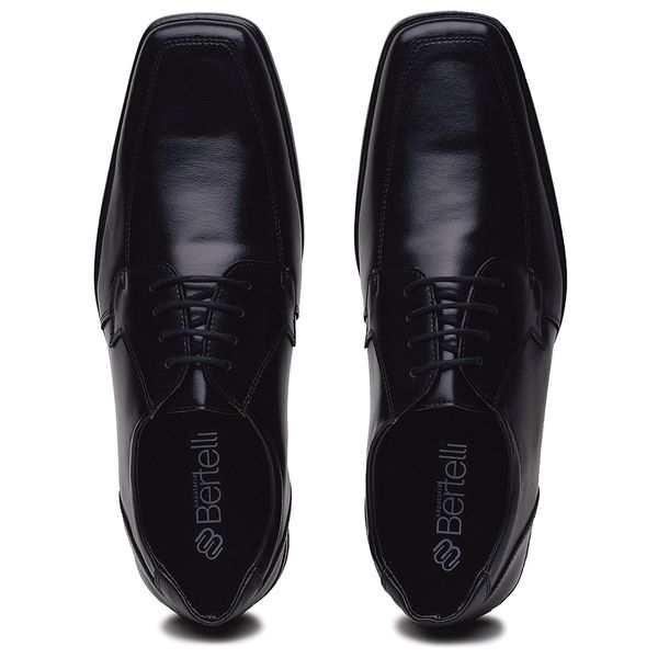 Sapato Social Masculino Bico Quadrado Sintético Preto KRN SHOES
