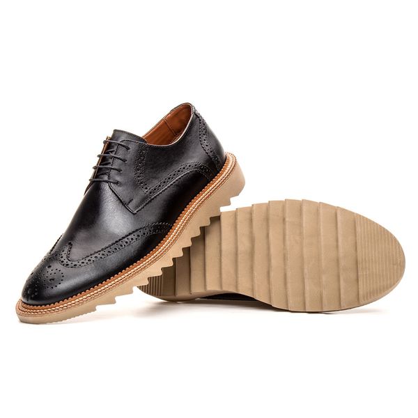 Sapato brogue masculino preto 2025