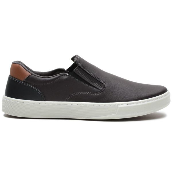 Tênis Slip On Masculino Casual Sintético Marrom