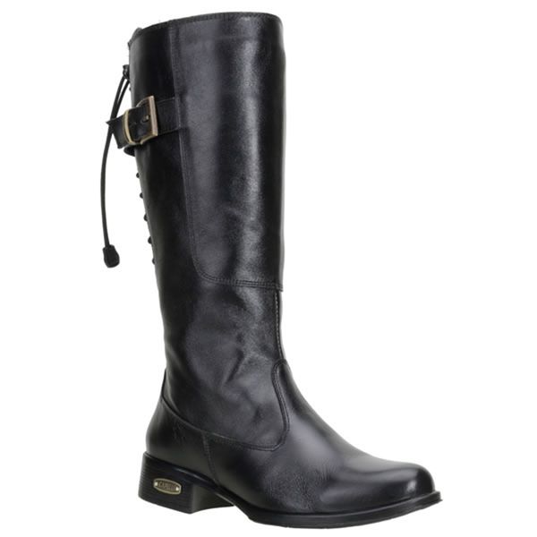 Bota Feminina Montaria Couro Legitimo Cano Longo Preto