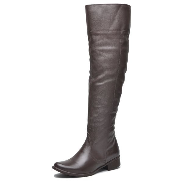 Bota couro over shop the knee