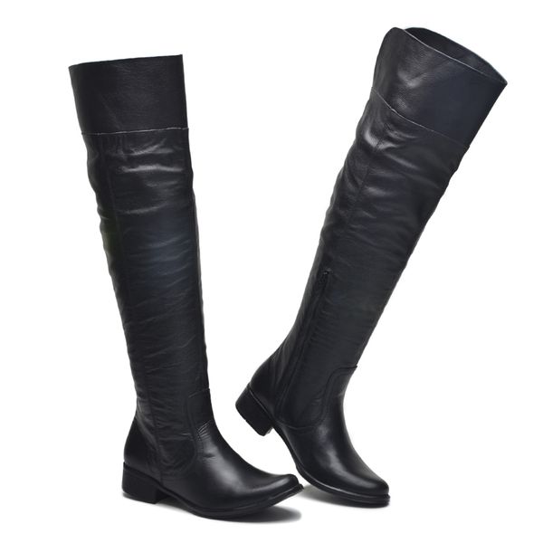 Bota over the knee couro sintetico top