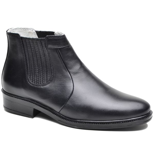 Botina Social Masculina Couro Legítimo Carneiro Preto