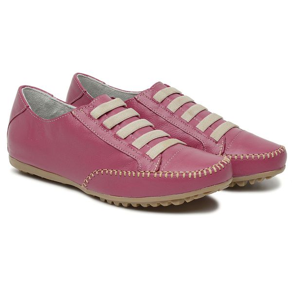 Sapatênis Feminino Couro Legítimo Rosa Pink