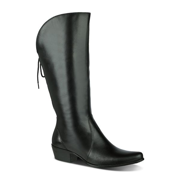 Bota Feminina Montaria Classic Couro Legítimo Preto