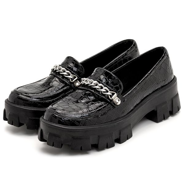 Mocassim sales verniz preto