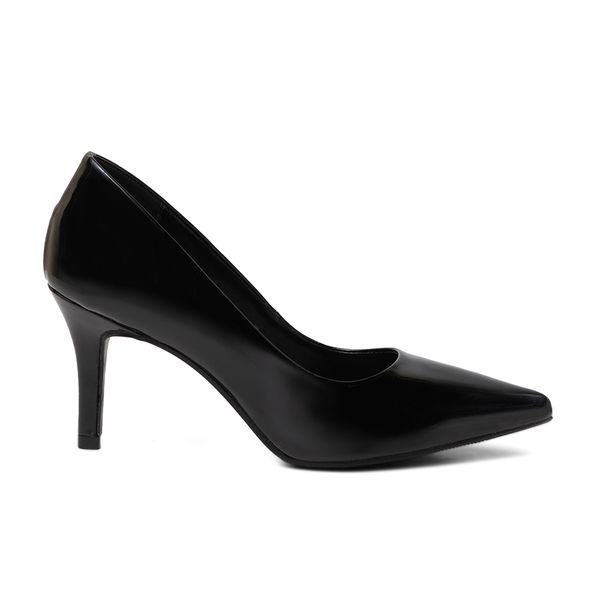 Sapato preto feminino salto fino sales