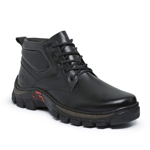 Bota Masculina Tratorada Couro Legítimo Preto