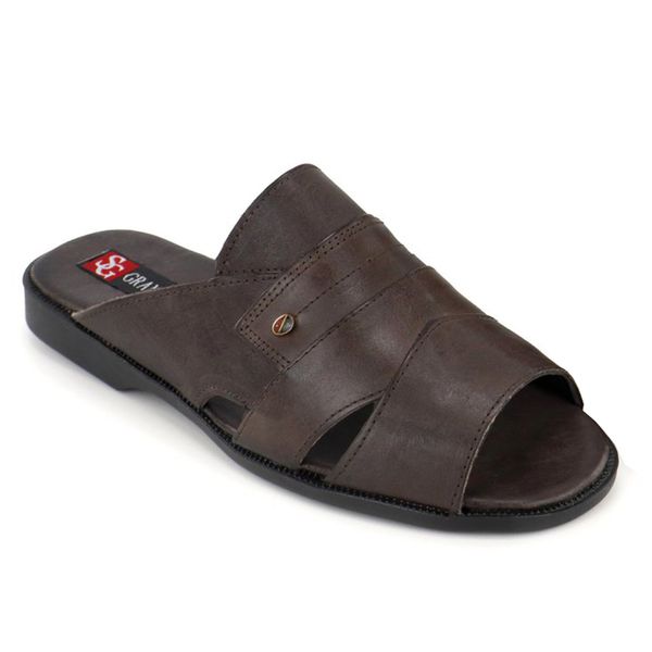 Chinelo Masculino Couro Legítimo Café