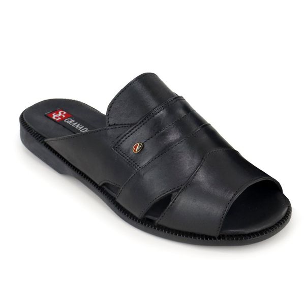Chinelo Masculino Couro Legítimo Preto